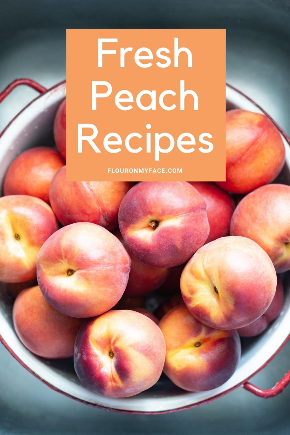 Whole Fresh Peaches in a colander