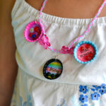 Easy Bottle Cap charms, easy crafts for kids, bottle caps charm necklace instructions