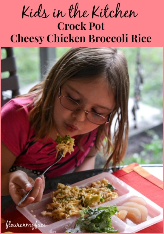 Easy Crock Pot Cheesy Chicken Broccoli Rice, Kid f