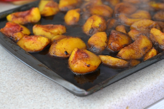 balsamic roasted peaches, peach butter