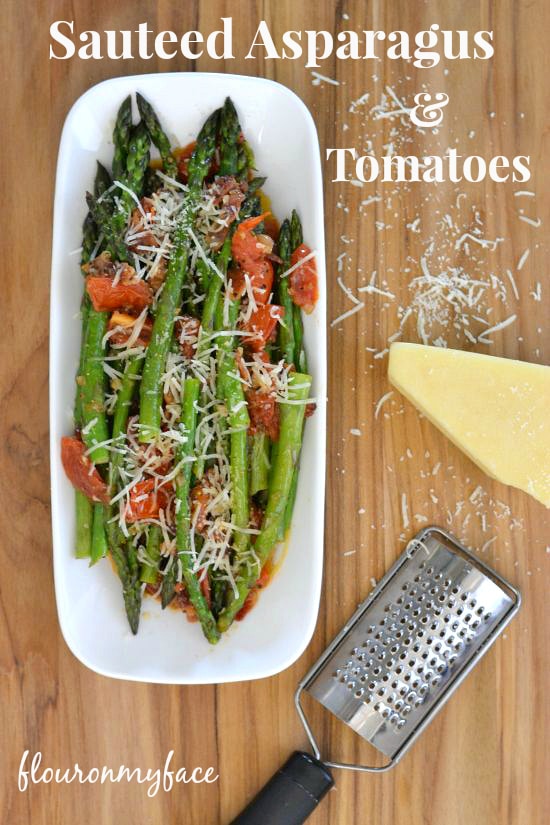 Sauteed Asparagus and Tomatoes recipe via flouronmyface.com