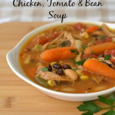 Crock Pot Chicken Tomato Bean Soup - Flour On My Face