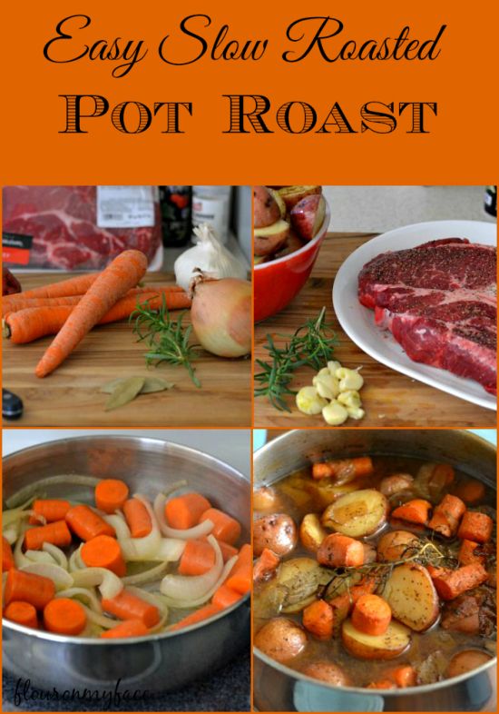 Easy Slow Roasted Pot Roast recipe via flouronmyface.com