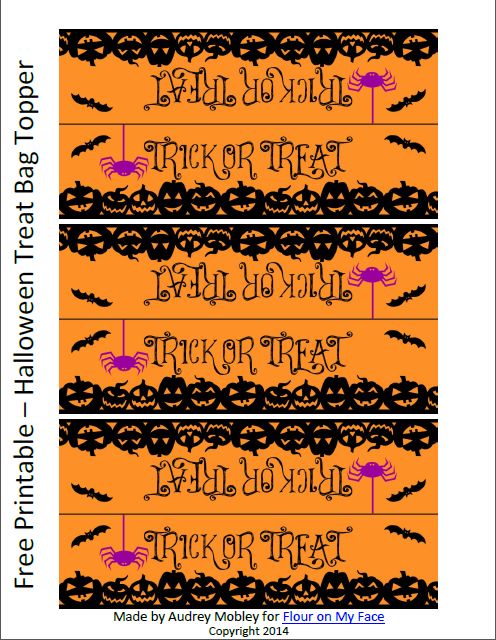 FREE Halloween Treat Bag Toppers Printable via flouronmyface.com