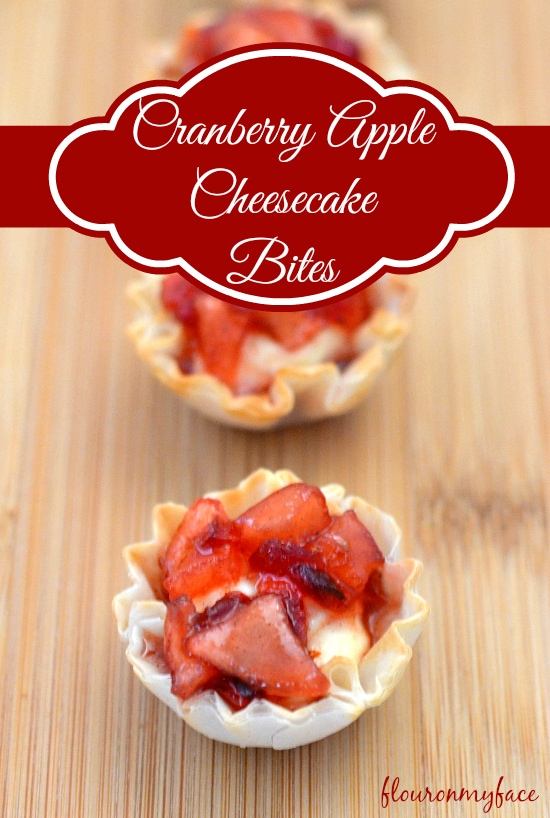 Cranberry Apple Cheesecake Bites, Holiday appetizers, cranberry recipes, apple recipes