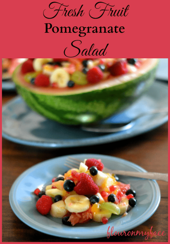 Fresh Fruit Pomegranate Salad, Fruit Salad recipe, fresh fruit salad, Progressive Dinner, #HoldayRecipes, Holiday Menu Planning