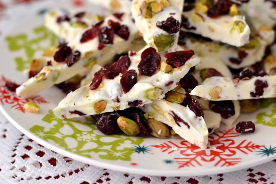 Homemade Christmas Bark, Pistachio Cranberry Bark, gifts from the kitchen, Homemade holiday bark