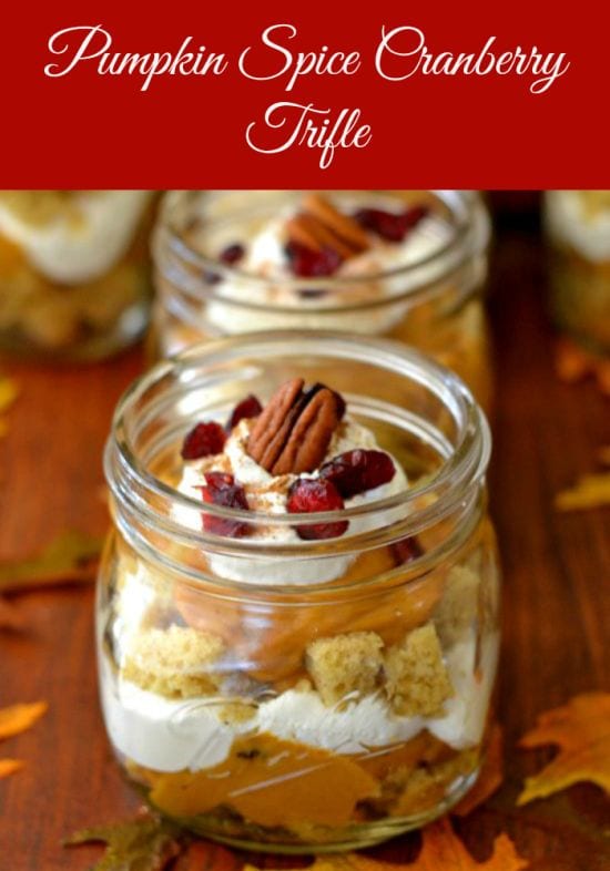 Pumpkin Spice Cranberry Trifle recipe via flouronmyface.com