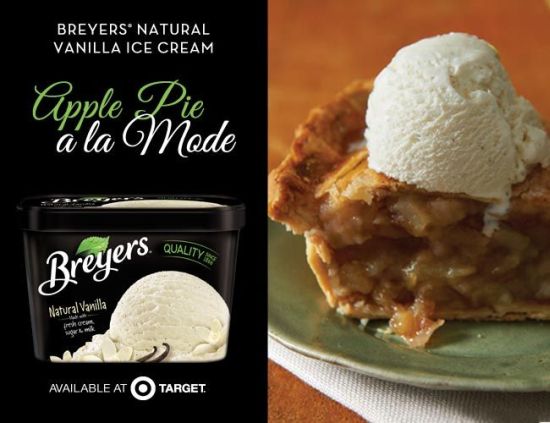 Breyers Ice Cream recipes, Apple Pie Breyers, Apple Pie recipe, 