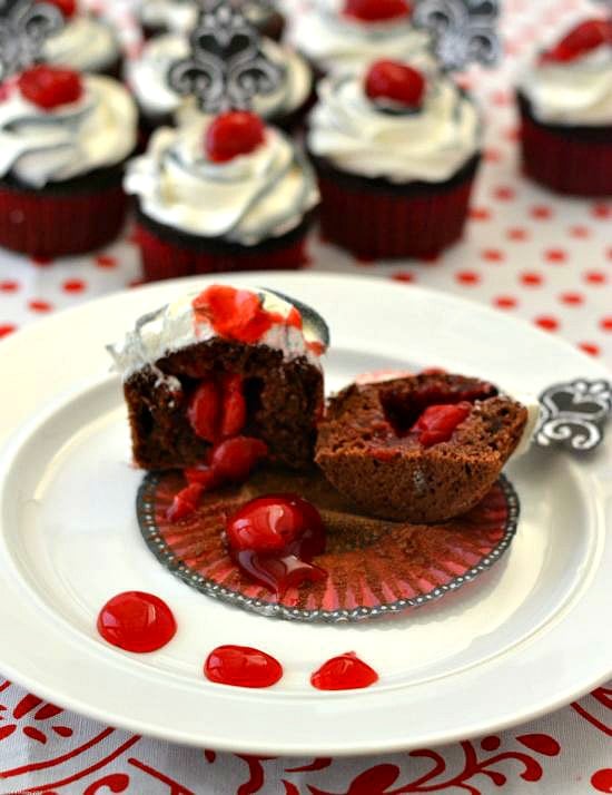 Filled Black Forest Cupcakes