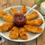 Buffalo Chicken Strips with a Sweet & Spicy Cranberry Pepper Dipping Sauce