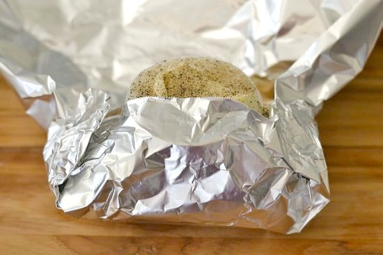 Foil wrapped potato