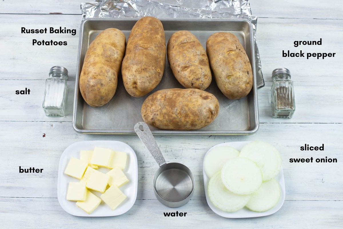 Easy Crock Pot Baked Potatoes Ingredients.