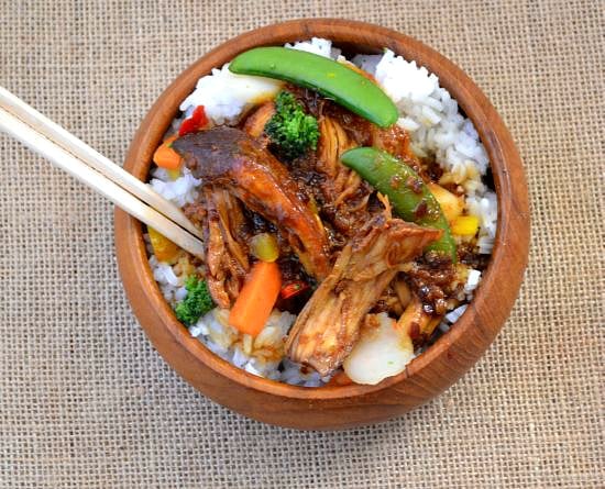 Chicken Teriyaki with white rice and vegetables