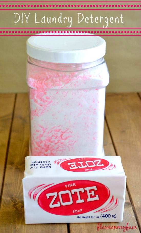 DIY Laundry Detergent Powder in a plastic container