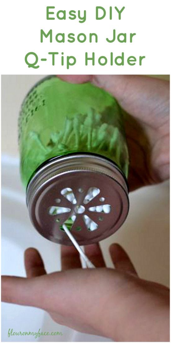 Easy DIY Mason Jar QTip Holder