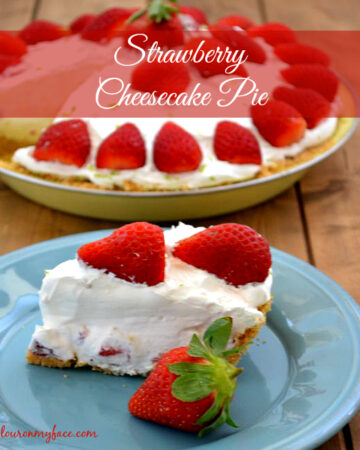 A slice of Strawberry Cheesecake Pie