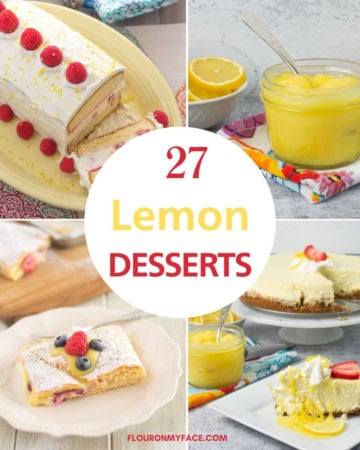 4 collage image of Lemon Dessert recipes preview photos.
