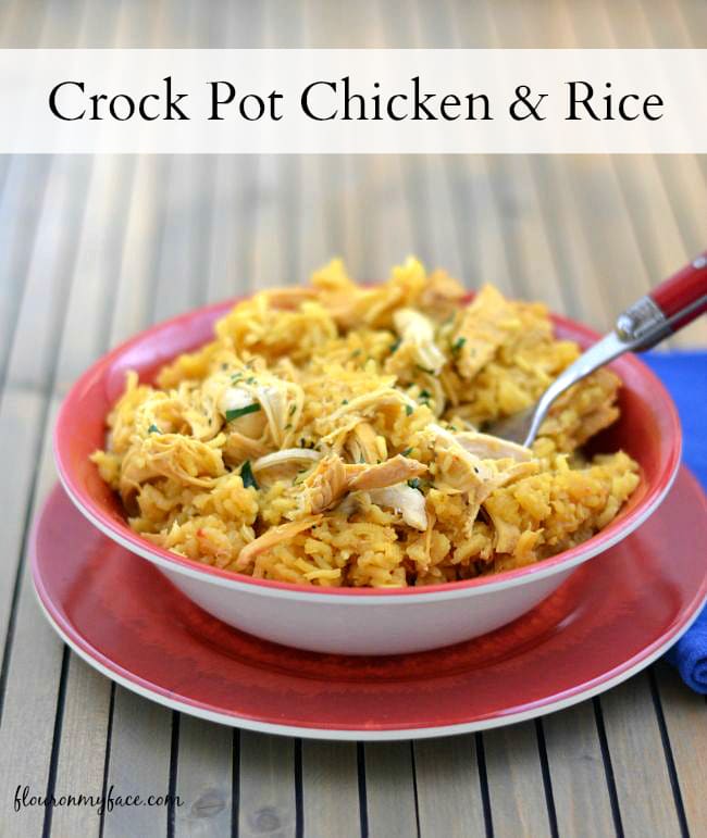 This easy Crock Pot Chicken and Rice recipe only has 3 main ingredients.