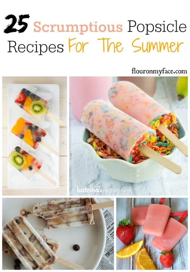 25 Scrumptious Popsicle Recipes for the Summer via flouronmyface.com