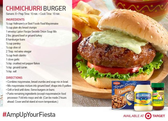Chimichurri Burger recipe perfect for your next Fiesta. Save on all the ingredients at Target with Cartwheel deals #AmpUpYourFiesta #ad