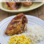 Easy Crock Pot BBQ Chicken Recipe via flouronmyface.com