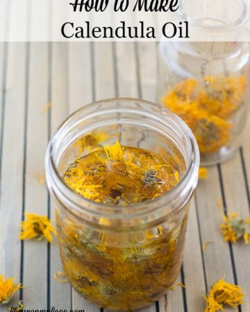 How to make Calendula oil for a base for homemade bath and body products like lip balm, salve and lotions. via flouronmyface.com