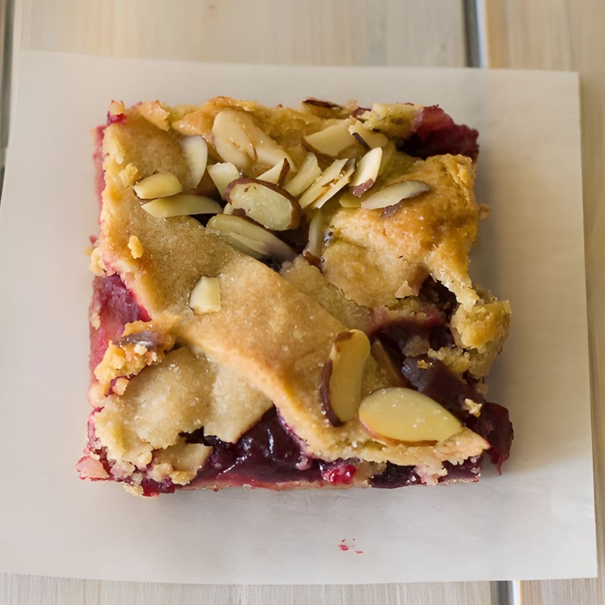 Single serving slice of Cherry Slab Pie.