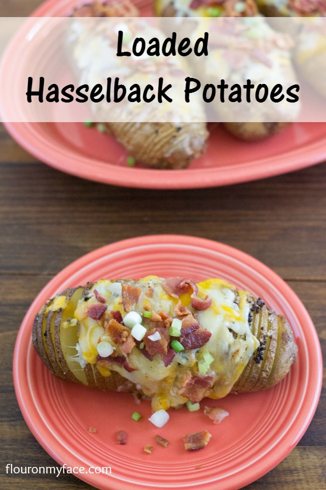 Loaded Hasselback Potatoes made with #ContryCrock via flouronmyface.com