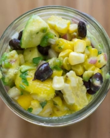 Grilled Avocado Mango Salsa recipe via flouronmyface.com