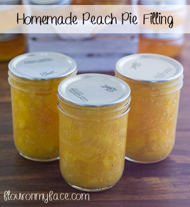 Homemade Peach Pie Filling via flouronmyface.com