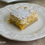 Peach Pie Bars recipe via flouronmyface.com