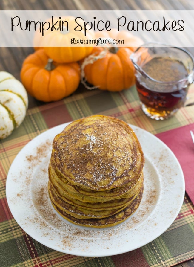 Pumpkin Pancakes recipe via flouronmyface.com
