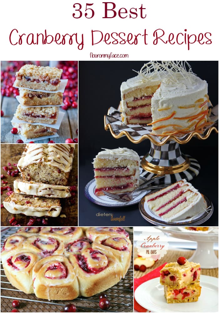 35 Best Cranberry Dessert recipes via flouronmyface.com