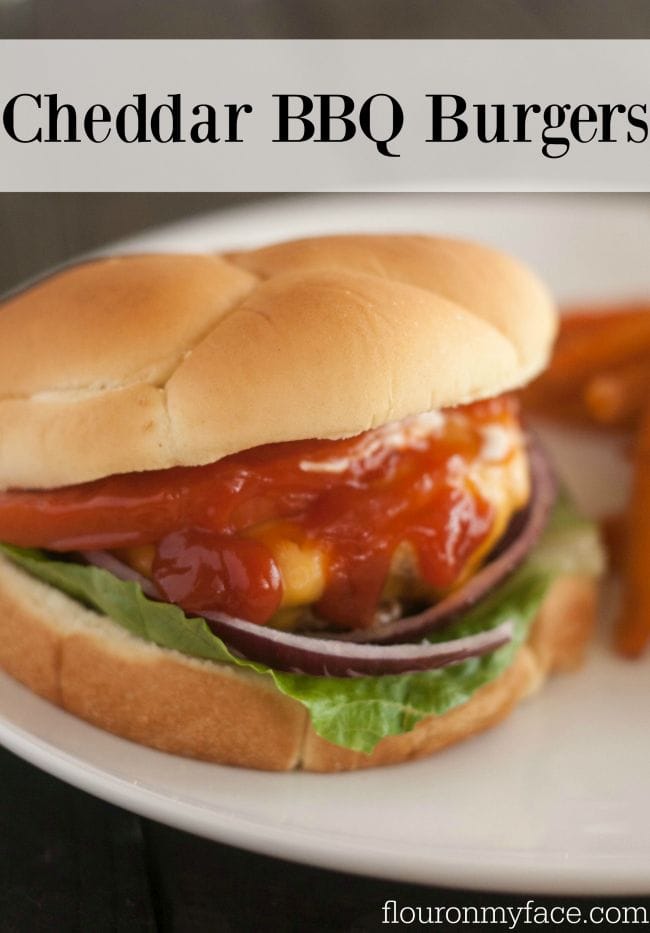 Cheddar BBQ Burgers recipe via flouronmyface.com