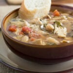 Crock Pot Tuscan Chicken SOup recipe via flouronmyface.com
