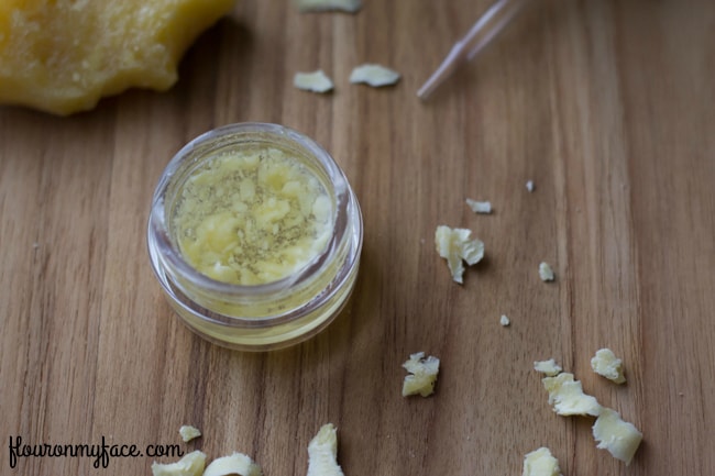 Melting Beeswax with Almond Oil for DIY Solid Perfume via flouronmyface.com