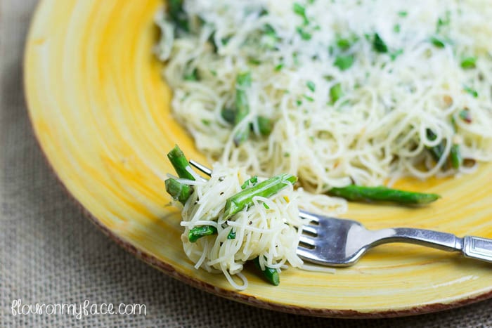 Pasta with Sauteed Asparagus recipe via flouronmyface.com
