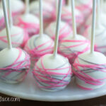 Pink and Grey Cake POps via flouronmyface.com