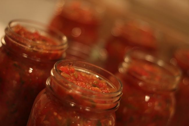 Homemade Canned Salsa recipe from salsa garden via flouronmyface.com