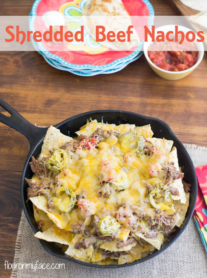 Shredded Beef Nacho Recipe via flouronmyface.com