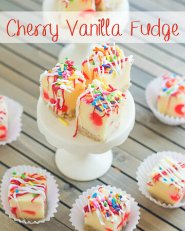 Cherry Vanilla Fudge Recipe via flouronmyface.com