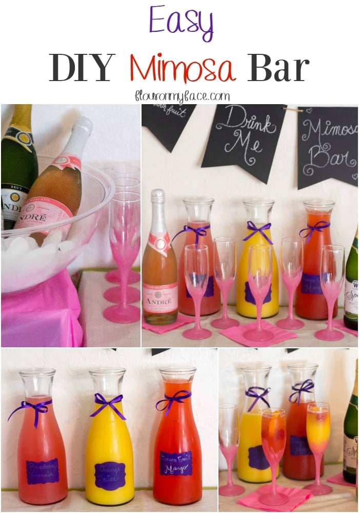 Easy DIY Mimosa Bar via flouronmyface.com