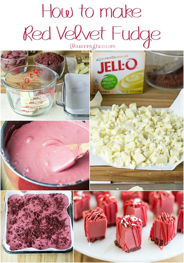 How to make Red Velvet Fudge recipe via flouronmyface.com