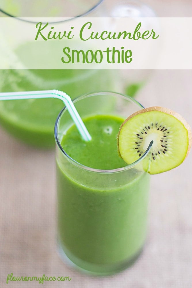 Start the morning off right with a #SplendaSweeties #SweetSwaps Kiwi Cucumber Smoothie recipe via flouronmyface.com