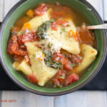 Spinach Ravioli Soup recipe made in the crock pot using frozen spinach ravioli
