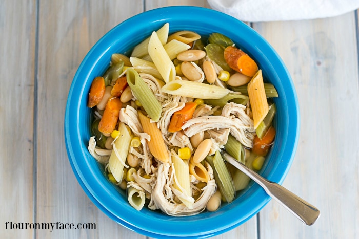 Crock Pot Chicken Noodle Soup recipe via flouronmyface.com