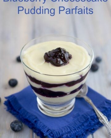 Blueberry Cheesecake Pudding Parfaits that are dairy free and gluten free via flouronmyface.com