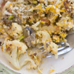 Enjoy this cheesy and spicy Cauliflower, Leek and Mushroom Casserole recipe. It has a nice little unexpected spicy flavor from the added red pepper for a nice little kick via flouronmyface.com