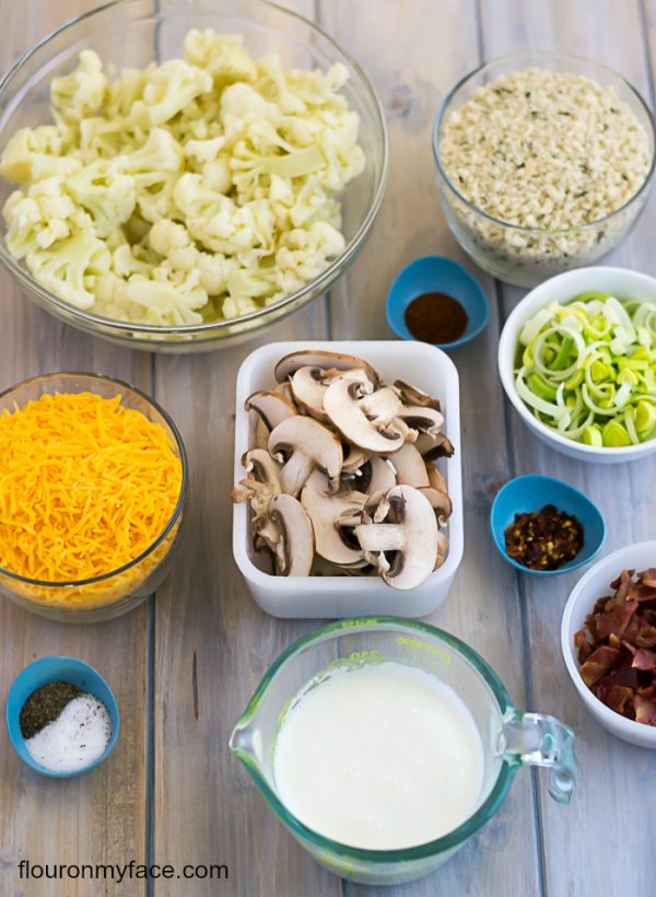 Cauliflower, Leek and Mushroom Casserole Flour On My Face